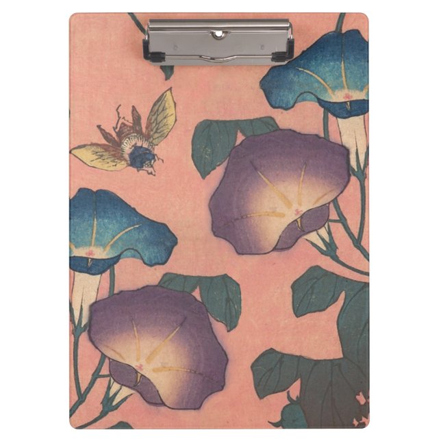 Pranchetas Flor de Abelha Rosa Arte Clássica Hokusai (Frente)