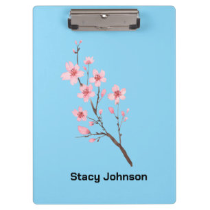 Pranchetas Flor de Cerejeira Azul Celeste Personalizado Femin