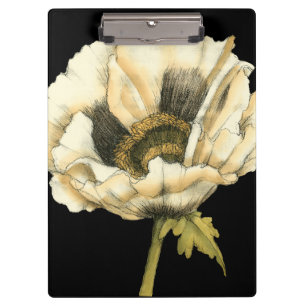Pranchetas Flor de Creme Poppy no Fundo Preto
