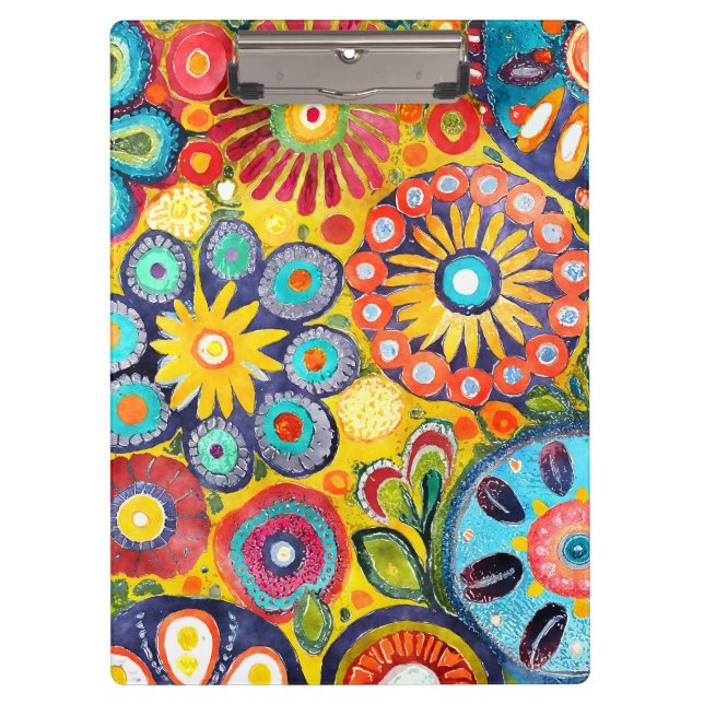 Pranchetas Flor Hippie Divertido Padrão (Frente)