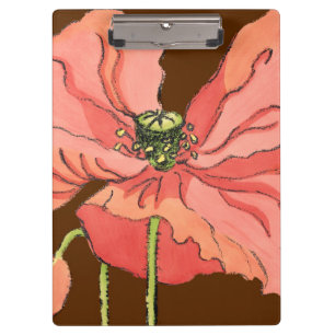Pranchetas Flor rosa grande com fundo vermelho profundo