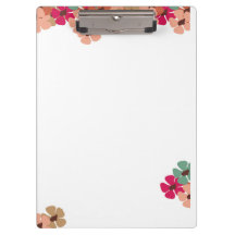 Floral Clipboard with Colorful Blooms
