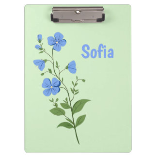 Pranchetas Floral modern daisy blue girly elegant stylish cli