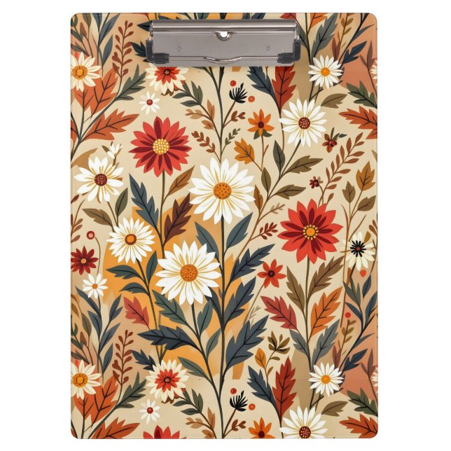 Pranchetas Floral Outonal Retro Moderno (Frente)