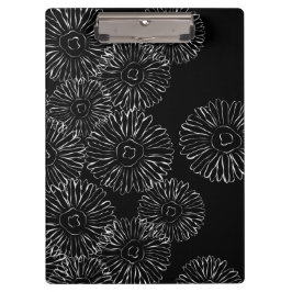Pranchetas Flores abstrato brancas e pretas