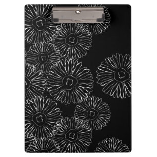 Pranchetas Flores abstrato, brancas e pretas