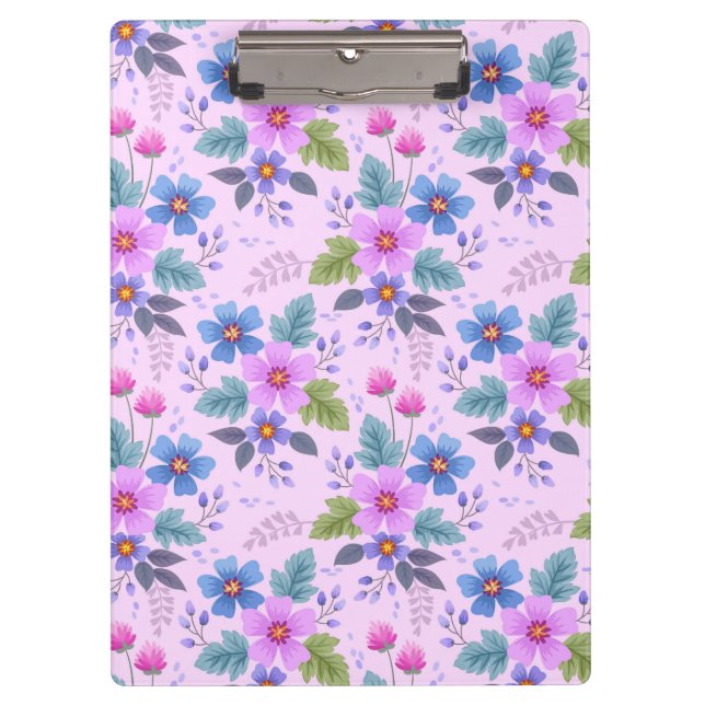 Pranchetas Flores Azuis-Rosa-Flor Violeta Padrão-36841 (Frente)