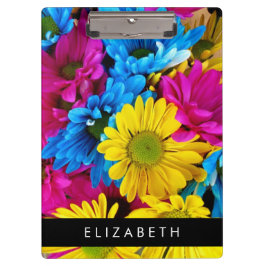 Pranchetas Flores Coloridas, Visitas, Boho, Seu Nome