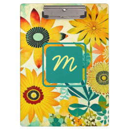 Pranchetas Flores de Arte Folclórica bonito Monogramadas