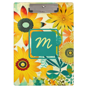Pranchetas Flores de Arte Folclórica bonito Monogramadas