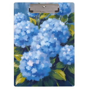 Pranchetas Flores de Hortênsia Azul Floral Aquarela