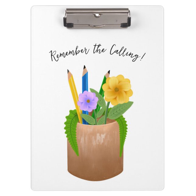 Pranchetas Flores de Lápis de Professores da Escola Substitut (Frente)