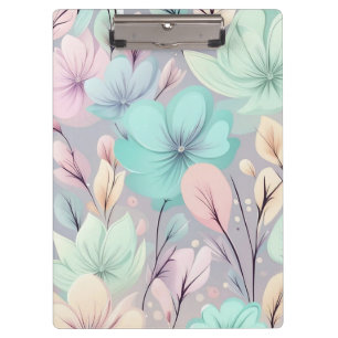 Pranchetas Flores de Pastel e Folhas em Fundo Roxo