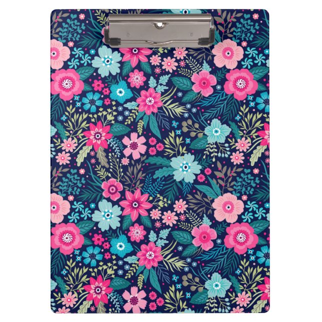 Pranchetas Flores de Turquesa Rosa-Rosa-Ditzy | Área de Trans (Frente)