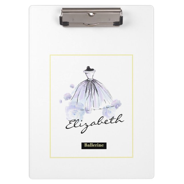 Pranchetas Flores de Vestido Azul Moderno e Cinza (Frente)