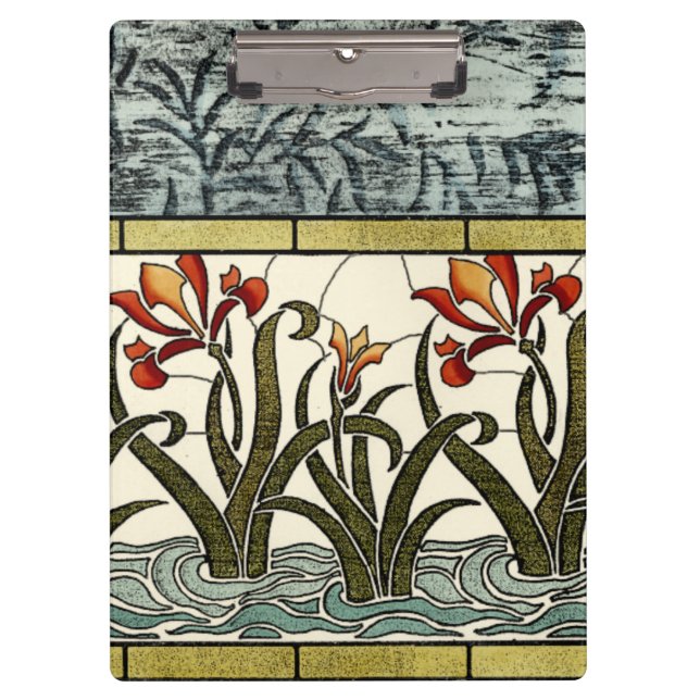 Pranchetas Flores de vidro manchadas com borda de estanho (Frente)