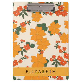 Pranchetas Flores Laranja, Padrão De Flores, Seu Nome