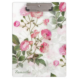 Pranchetas Flores Rosa bonito Adicionar Seu Nome