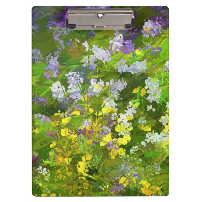 Pranchetas Flores Selvagens Impasto - Arte Flor Original (Frente)