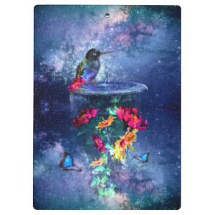 Pranchetas Flores tropicais, beija-flor, borboleta e estrelas
