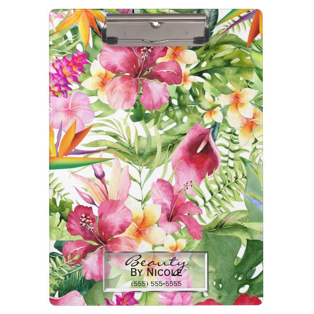 Pranchetas Flores tropicais e deixa a personalização floral h (Frente)