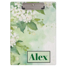 Flores Verde Modernas Aquarela & personalizar