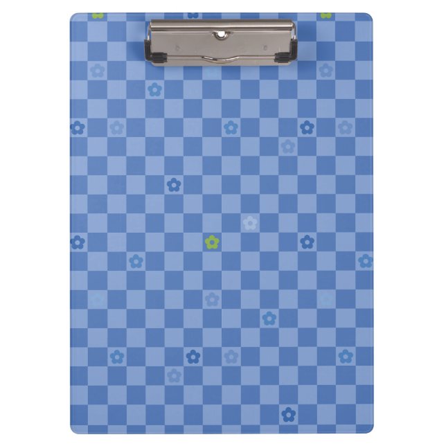 Pranchetas Flower Checkered Pattern No. 01 - Light Blue (Frente)