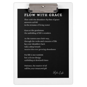Pranchetas Fluxo com a poesia de Grace Faith, poster de arte