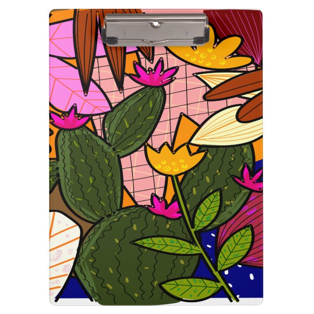 Pranchetas Folhas e flores abstrato tropicais (Frente)