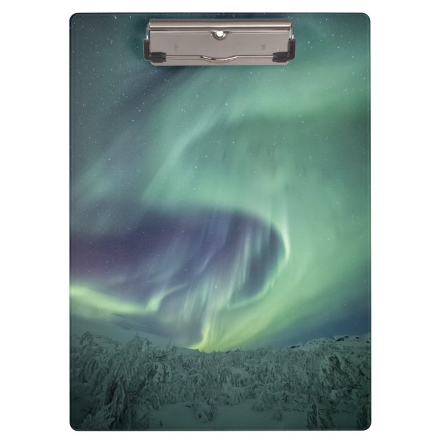 Pranchetas Foto da natureza verde Aurora Borealis (Frente)