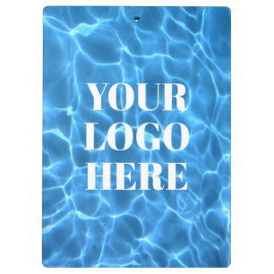 Pranchetas Foto da Piscina Azul Aqua para o Seu Logotipo
