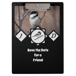 Pranchetas Foto de Monograma Adorável Carolina Chickadee