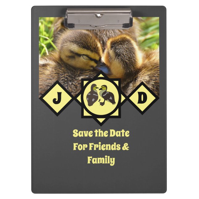 Pranchetas Foto de Monograma de Ducklings Adorável (Frente)