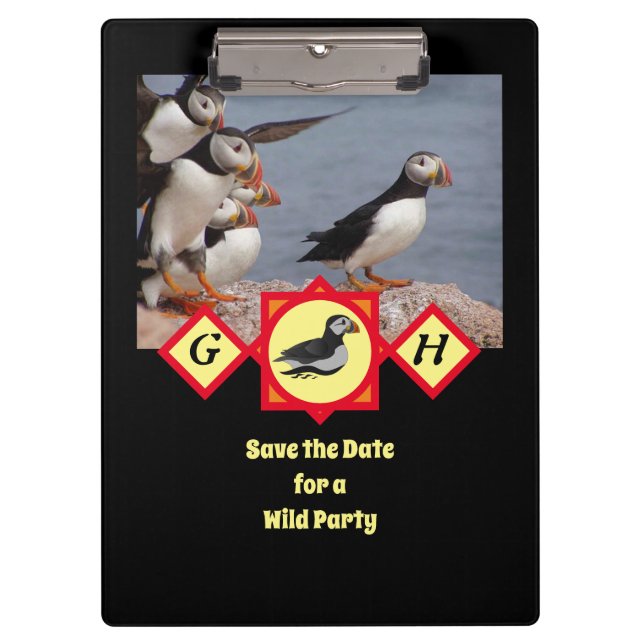 Pranchetas Foto de Monograma de Nadação de Puffin do Atlântic (Frente)