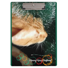 Pranchetas Foto de Texto do Cat, Personalizar, Verde, Natal,