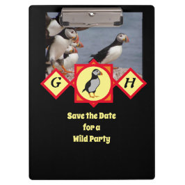 Pranchetas Foto do Monograma de Cartoon de Puffin no Atlântic