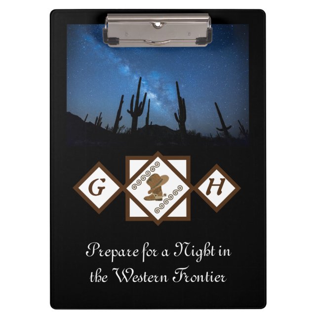 Pranchetas Foto do Monograma do Chapéu da Cowboy Boots and Co (Frente)