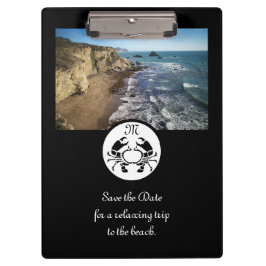 Pranchetas Foto do Monograma do Estêncil do Caranguejo Preto