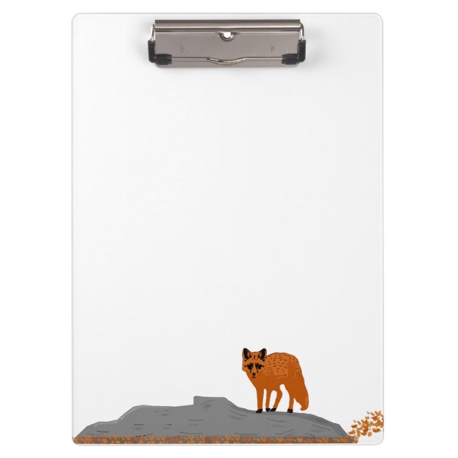 Pranchetas 🦊 Fox on the Rock Clipboard - Office Notepad Hold (Frente)