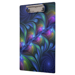 Pranchetas Fractal verde cor-de-rosa Abstrato azul-colorido