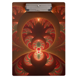 Pranchetas Fractal vermelho-laranja abstrato moderno e lumino