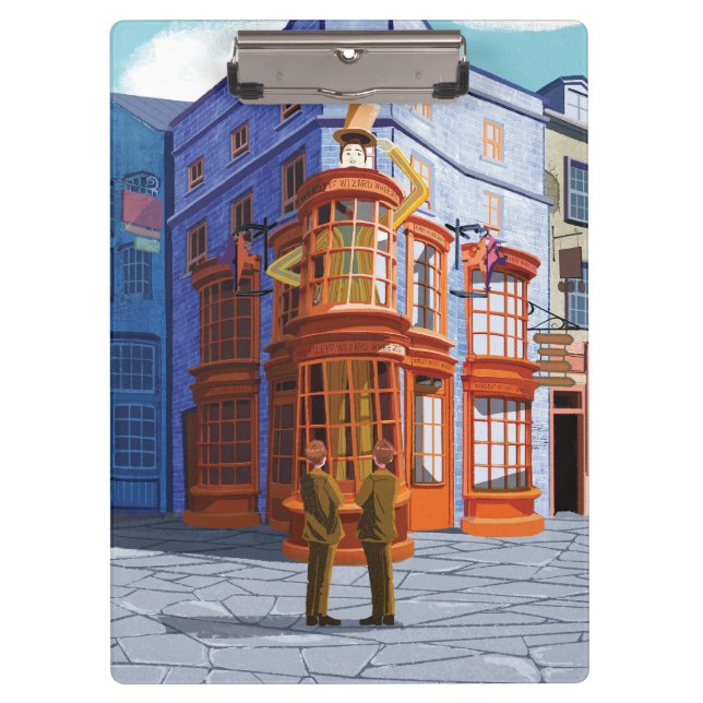 Pranchetas Fred e George no Weasley's Wizard Wheezes (Frente)