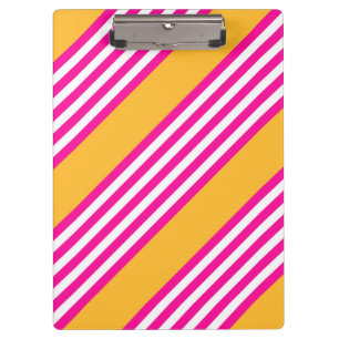 Pranchetas Fuchsia e padrão amarelo de cinco faixas