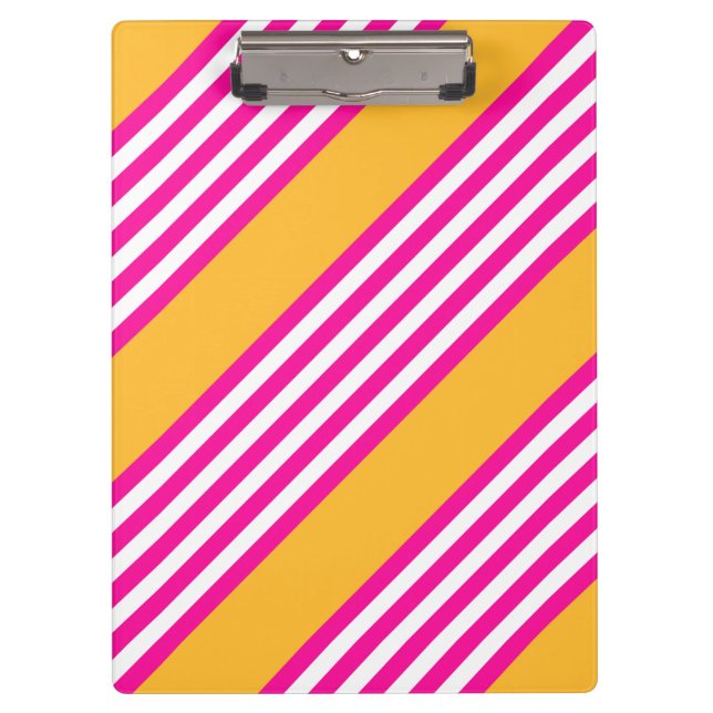 Pranchetas Fuchsia e padrão amarelo de cinco faixas (Frente)