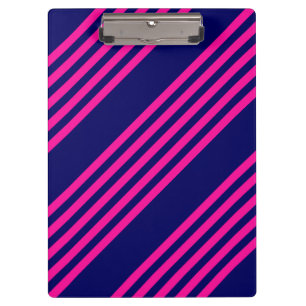 Pranchetas Fuchsia e padrão de cinco faixas azul marinho