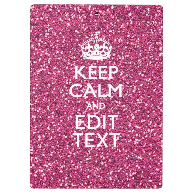 Pranchetas Fuchsia Pink Keep Calm Have Your Text (Verso)