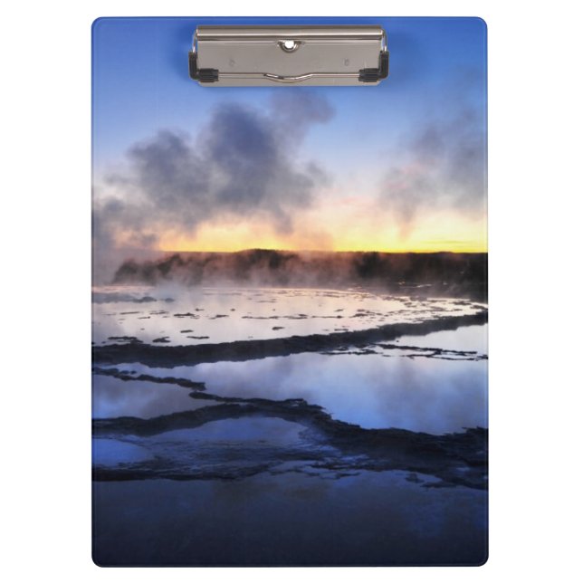 Pranchetas Fumo do geyser no por do sol (Frente)