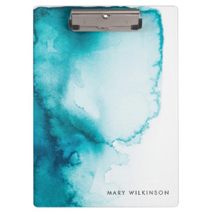 Pranchetas Fundo Aqua Blue Watercolor