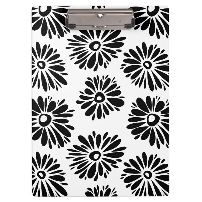 Pranchetas Funky Black e white floral (Frente)