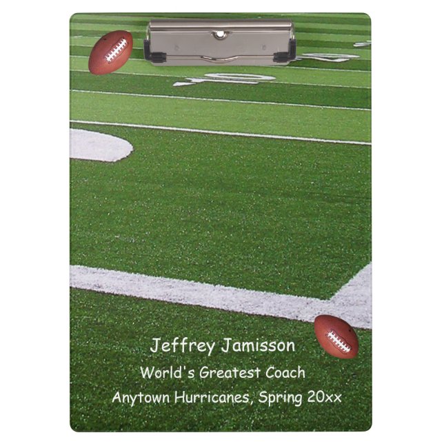 Pranchetas Futebol Campo, Grande Treinador Obrigado (Frente)